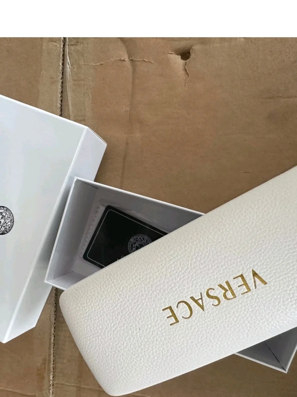 Versace Black And Gold Nib Sunglasses with Gold Logo - Picture 5 of 10